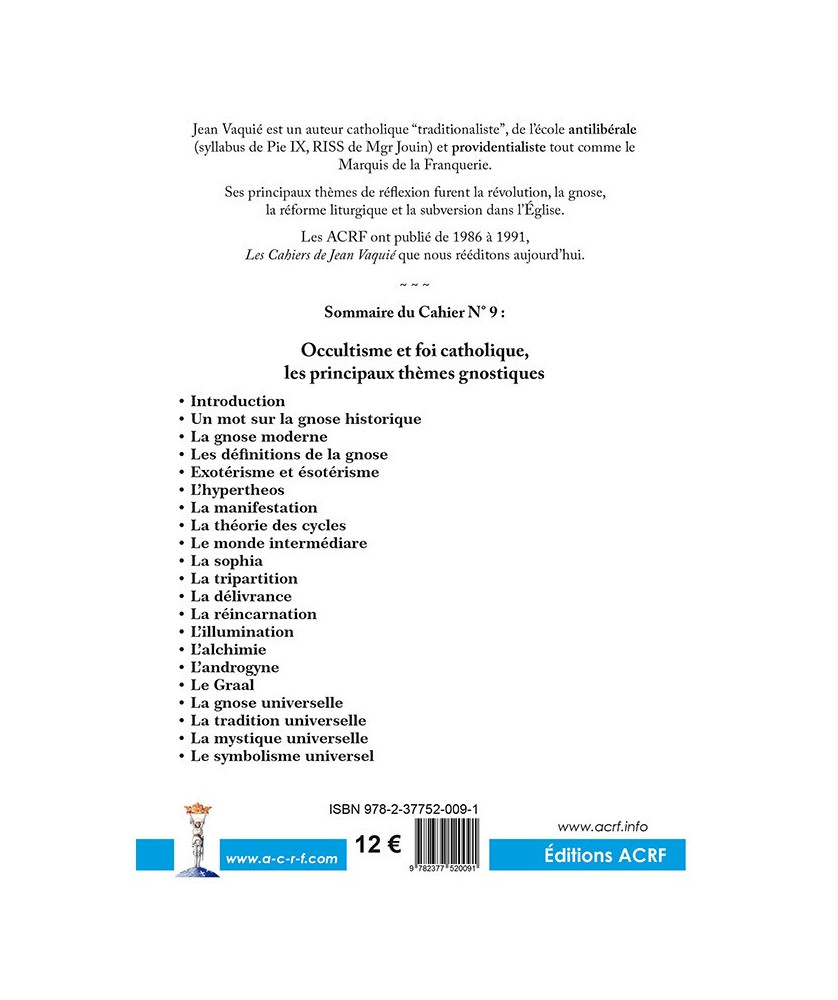 CAHIERS JEAN VAQUIÉ –  CAHIER N°9