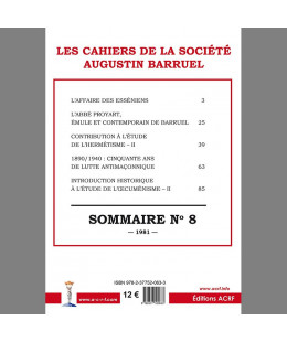 Les cahiers de la Société Augustin Barruel - Cahier Barruel N° 8