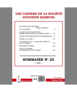 Les cahiers de la Société Augustin Barruel - Cahier Barruel N° 25
