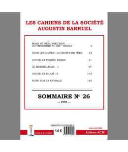 Les cahiers de la Société Augustin Barruel - Cahier Barruel N° 26