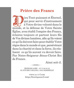20 Images 7x10 cm "Prière des Francs"