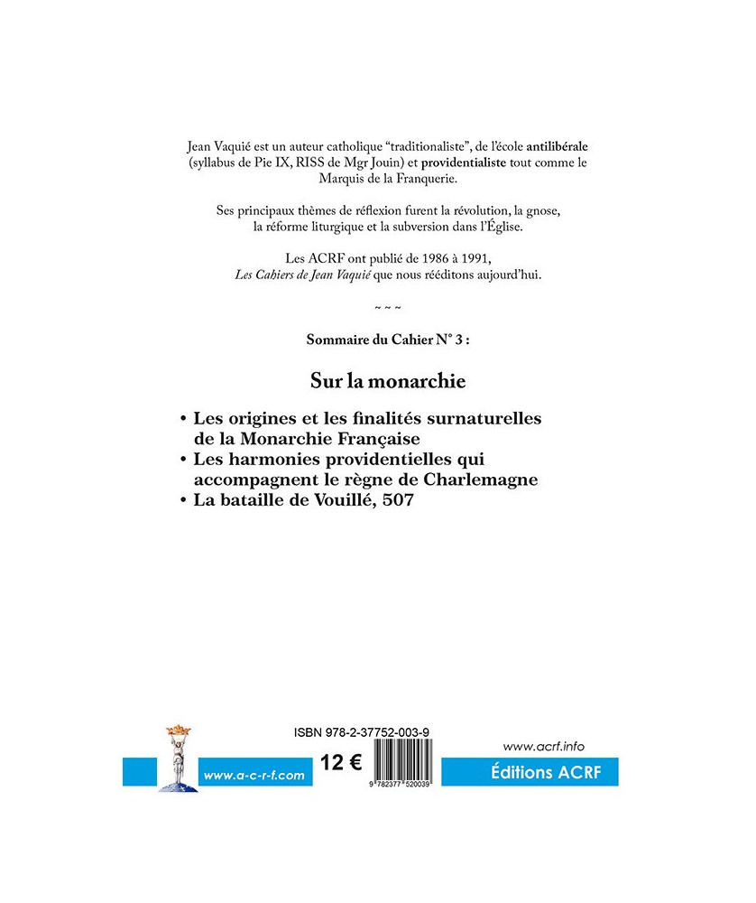 CAHIERS JEAN VAQUIÉ –  CAHIER N°3